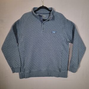 L.L.Bean Quilted 1/4 Snap Pullover Sweatshirt Blue Men’s L